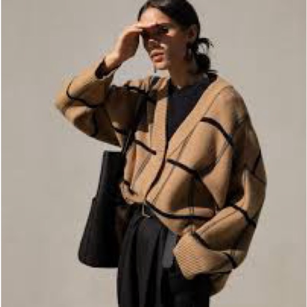 Oak+Fort OVERSIZED PLAID CARDIGAN
